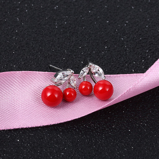 Title 15, Xhdkids S925 Silver Cherry Earrings for girls, ...