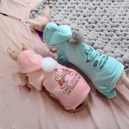 Title 3, Winter Warm Silver Fox Fleece Hooded Four-legge...