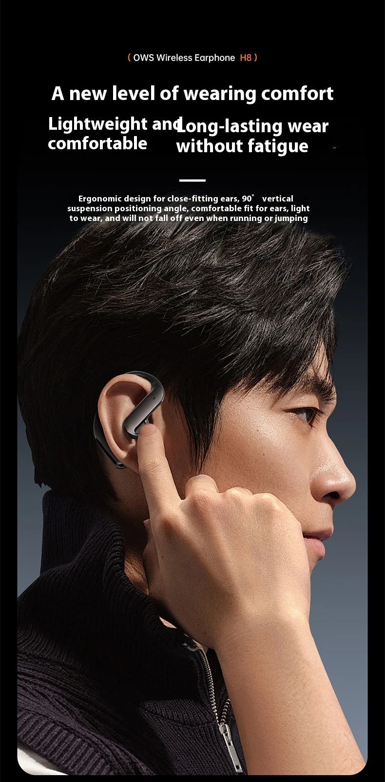 Title 3, H8 Starry Sky Screen Ear-mounted Sports OWS Wir...
