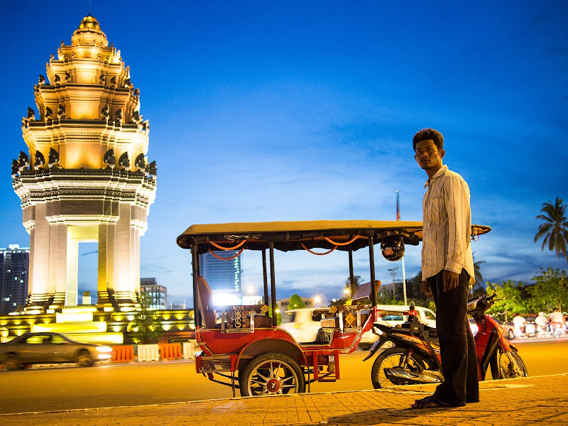 A tuk tuk driver in Phnom Penh. It's often the best way to get around Cambodia. 