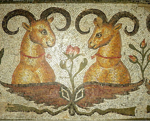 Antioche, mosaïque, bouquetins (détail), musée du Louvre.