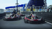 Kids' entertainment: go-karting onboard the Norwegian Cruise Line.