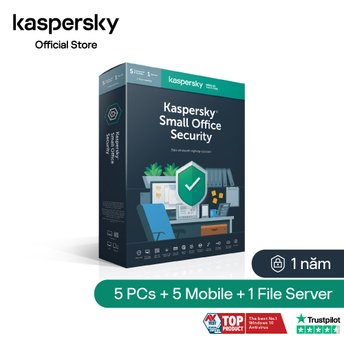 Phần Mềm Diệt Virus Cho Doanh Nghiệp Nhỏ Kaspersky Small Office Security 5 Pcs 5 Mobile 1 Server - Hàng Chính Hãng