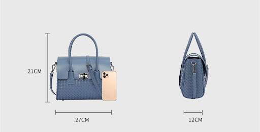 Title 1, Womens Large-Capacity Leather Woven One-Should...