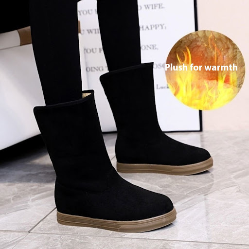 Title 3, Womens Non-slip Platform Winter Flat Boots wit...
