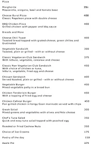 The Verandah - Bogmalo Beach Resort menu 1