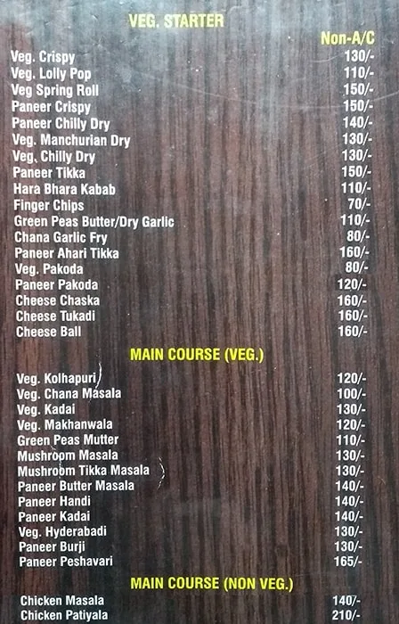 Rathi Palace menu 