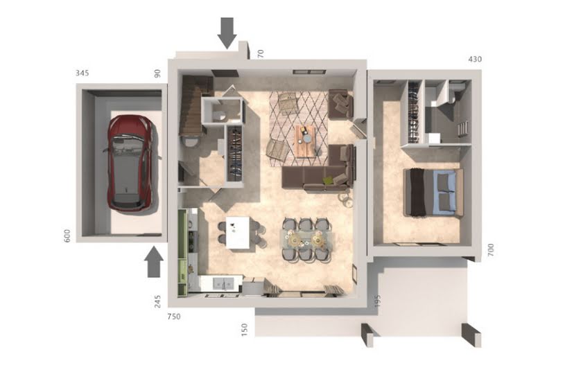  Vente Terrain + Maison - Terrain : 805m² - Maison : 130m² à Puget-sur Argens (83480) 