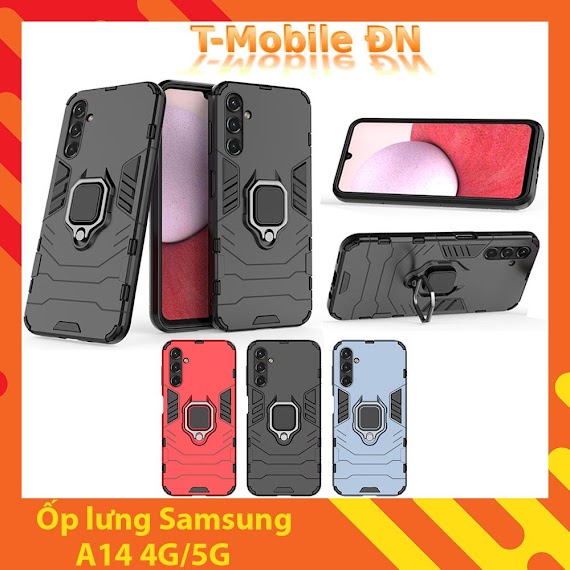 Ốp Lưng Samsung A14, Ốp Chống Sốc Iron Man Có Giá Đỡ Nhẫn Iring Hít Ôtô Bảo Vệ Viền Và Camera Cho Samsung A14 5G