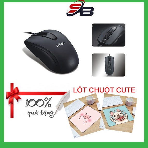 [Freeship] Chuột Máy Tính, Chuột Máy Tính Có Dây Fuhlen L102 Tặng Kèm Lót Chuột Độ Bám Cực Tốt [Bảo Hành 12 Tháng]