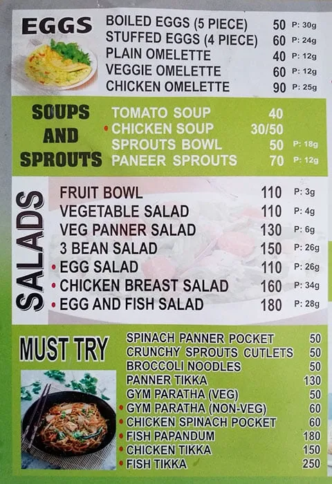 Nutritious Bites menu 