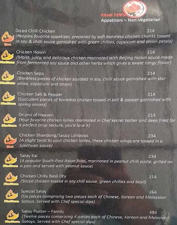 Krabi Town menu 