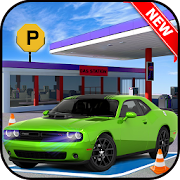 Sports Car Gas Station Parking  Icon