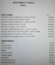 Xotic Bowls N Rolls menu 5