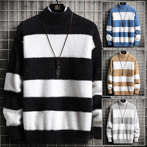 Title 4, Fashionable Personality Color Matching Striped ...