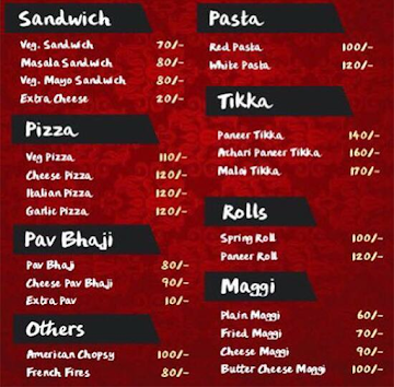 Viha's Cafe menu 