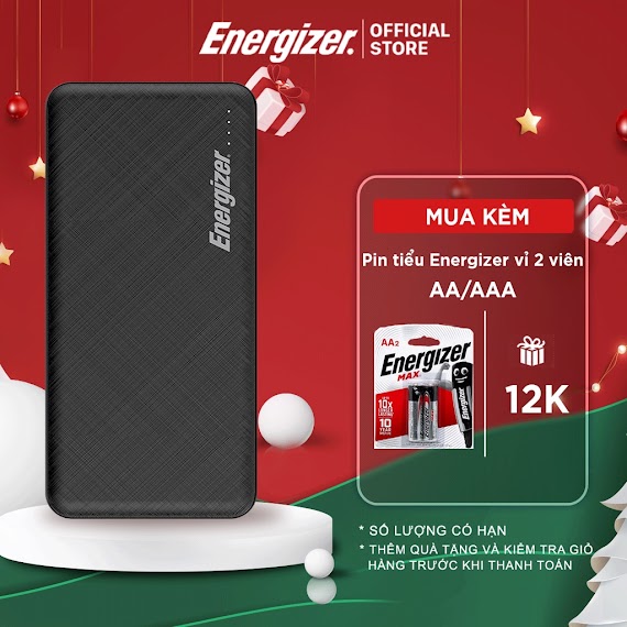 Sạc Dự Phòng Energizer 10000Mah Ue10053 - Thiết Kế Vân Nhám Sang Trọng, Tích Hợp 2 Cổng Outputs - Hàng Chính Hãng