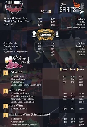 Shatranj Wine & Dine menu 