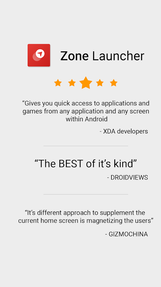 Zone Launcher - One Swipe Edge Launcher and Drawer