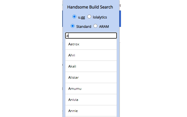 Handsome Build Search chrome extension