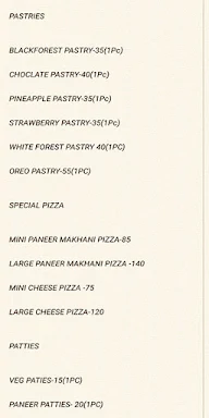 Shri Baba Bakers menu 1