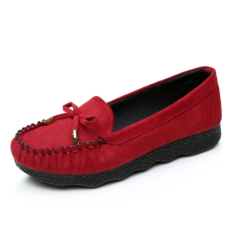 Scarpe Old Beijing da donna, basse, suola morbida, monostrato, fiocco, punta rotonda e bocca bassa. Comfort e stile tradizionale.