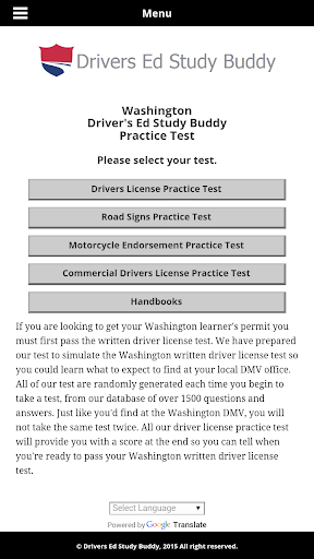 Washington Driver License Test