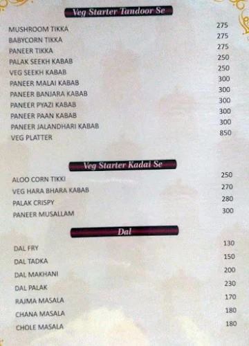 Bhajan Singh Da Dhaba menu 