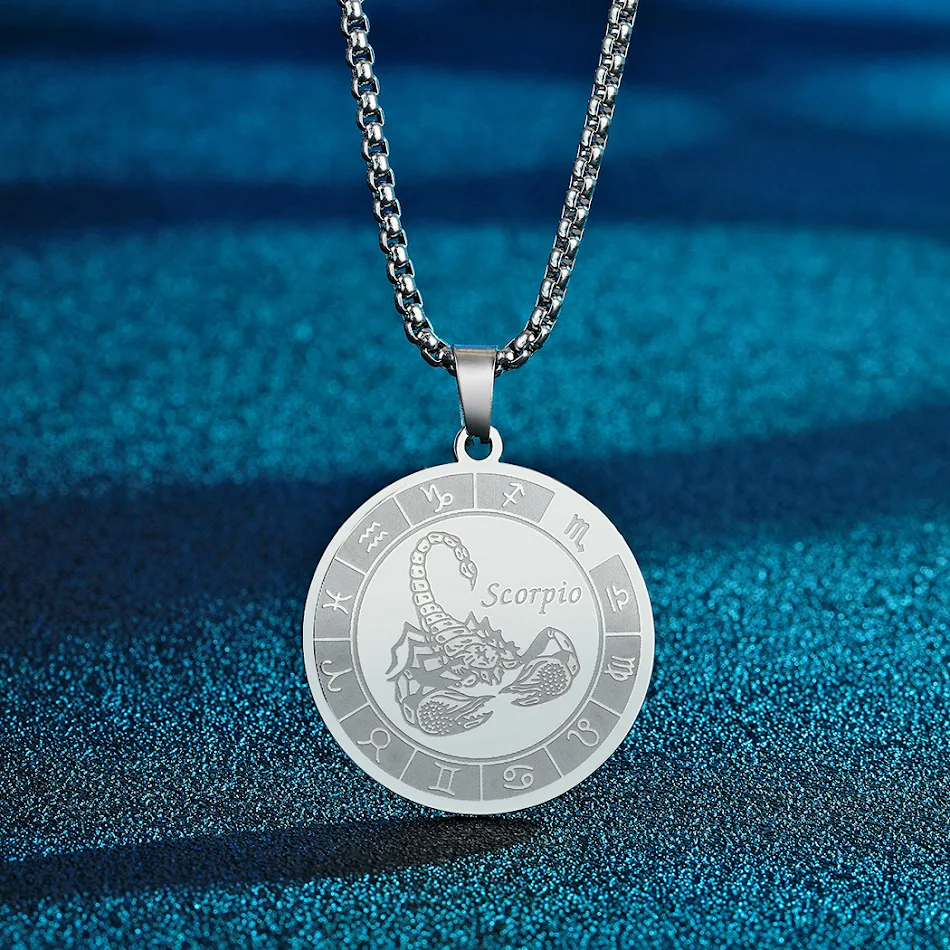 Collana con Pendente Costellazione Acciaio Inox Medaglia Oro Gioiello Personalizzato Regalo Significativo per Lei Ciondolo Celeste