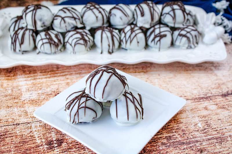 Oreo Cookie Balls On A Plate.