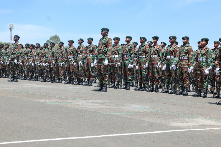 Pass-out parade of forest rangers in Gilgil, Nakuru County on October 11, 2023.