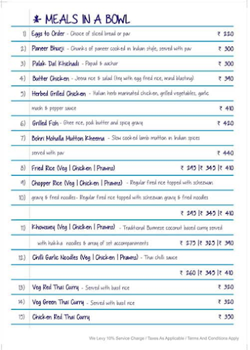 The Bar Stock Exchange menu 