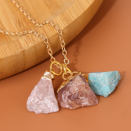 Title 5, Gravel Crystal Color Necklace Girls Clavicle C...