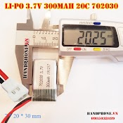 Pin Li - Po 3.7V 300Mah 702030 802030 Dòng Xả Cao 20C 25C Cho Thiết Bị Rc: Máy Bay, Ô Tô Điều Khiển