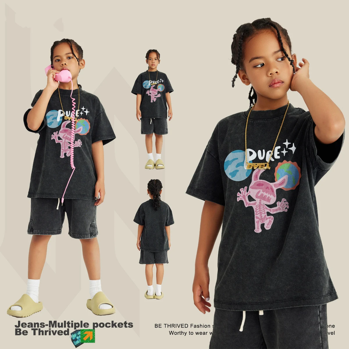 Title 2, Childrens Fashion Fun Rabbit Printed T-shirt C...