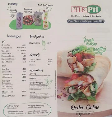 Pita Pit menu 