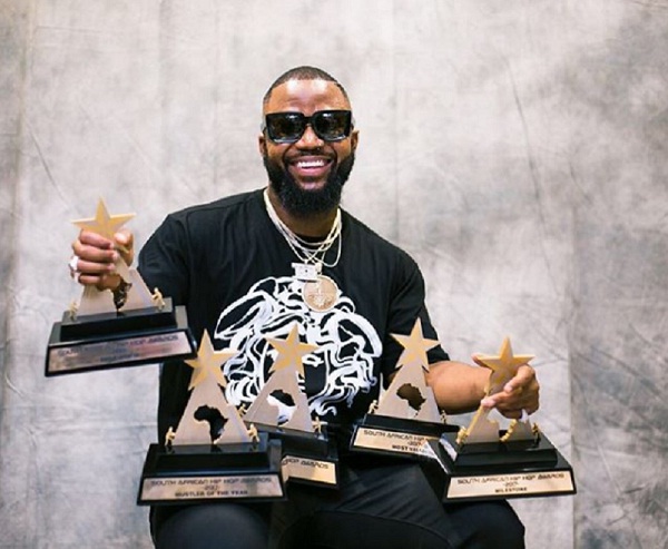 Cassper Nyovest wins big at the South African Hip Hop Awards. Image: INSTAGRAM