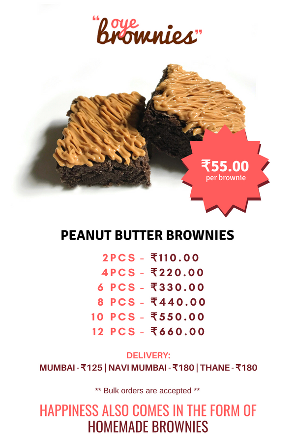 Oye Brownies menu 