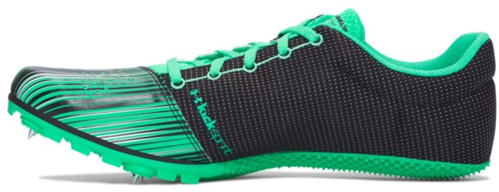 Under Armour Men's Kick Sprint Track Spikes - Color: Vapor Green/Black/Black (Regular Width) - Size: 7.5