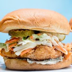 Crispy Chicken Sandwich with Buttermilk Slaw and Herbed Mayo was pinched from <a href="http://www.epicurious.com/recipes/food/views/fried-chicken-cutlet-sandwich-with-buttermilk-slaw-and-herbed-mayo-56390155?" target="_blank">www.epicurious.com.</a>
