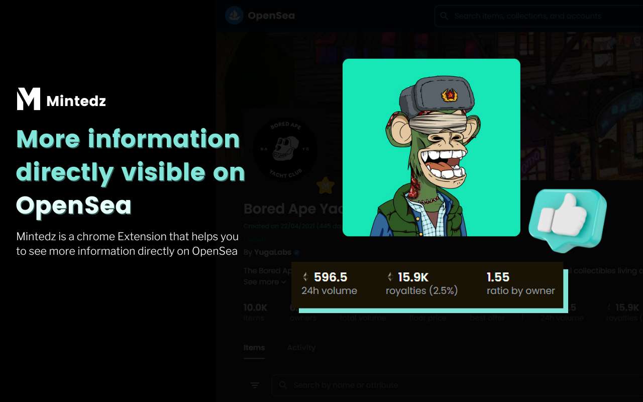 Mintedz - Extension for NFTs on OpenSea Preview image 3