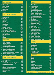 Madrasi Raja menu 1