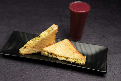 Corn Cheese Grilled Sandwich Premium + Juice