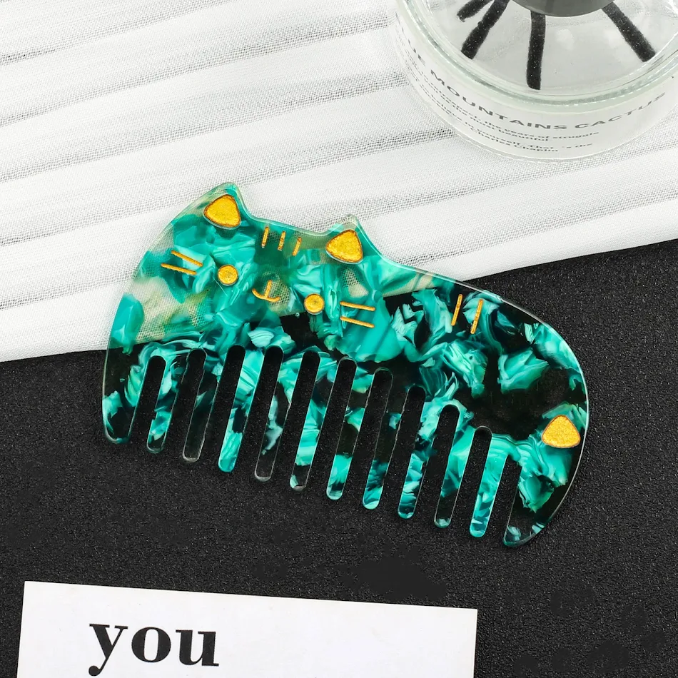 Retro Acetate Portable Cute Cat Comb