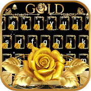 Gold Rose Theme for free Emoji Keyboard 10001002 Icon