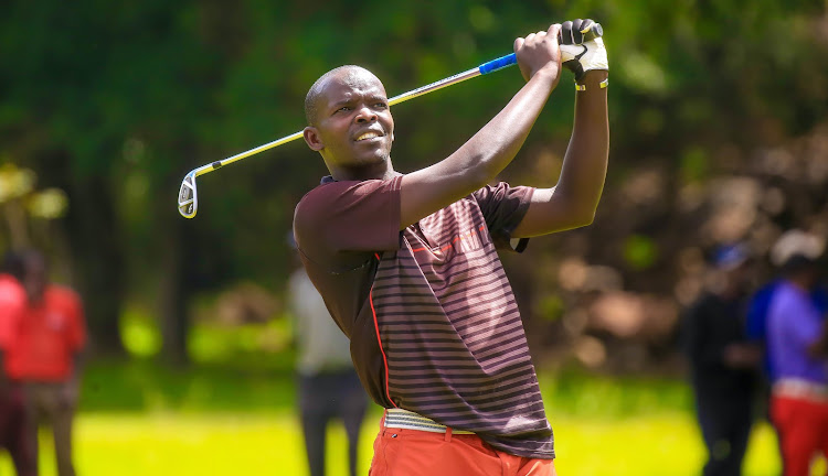 Golf Park's Tony Omuli in action on the final round of the Royal Nairobi's leg of the Safari Tour