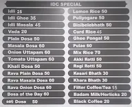 IDC Kitchen menu 1