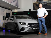 Dricus Du Plessis and his Mercedes-Benz EQE 43 AMG.