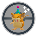 Raticate wearing a party hat