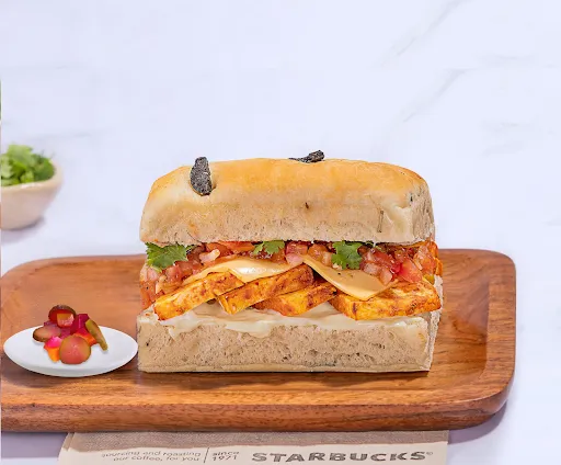 Spiced Paneer Sandwich In Focaccia.